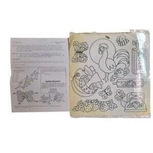 NEW 1982 Tri-Chem Kitchen Decorations Sun-Glo Vintage With Instructions #1857
